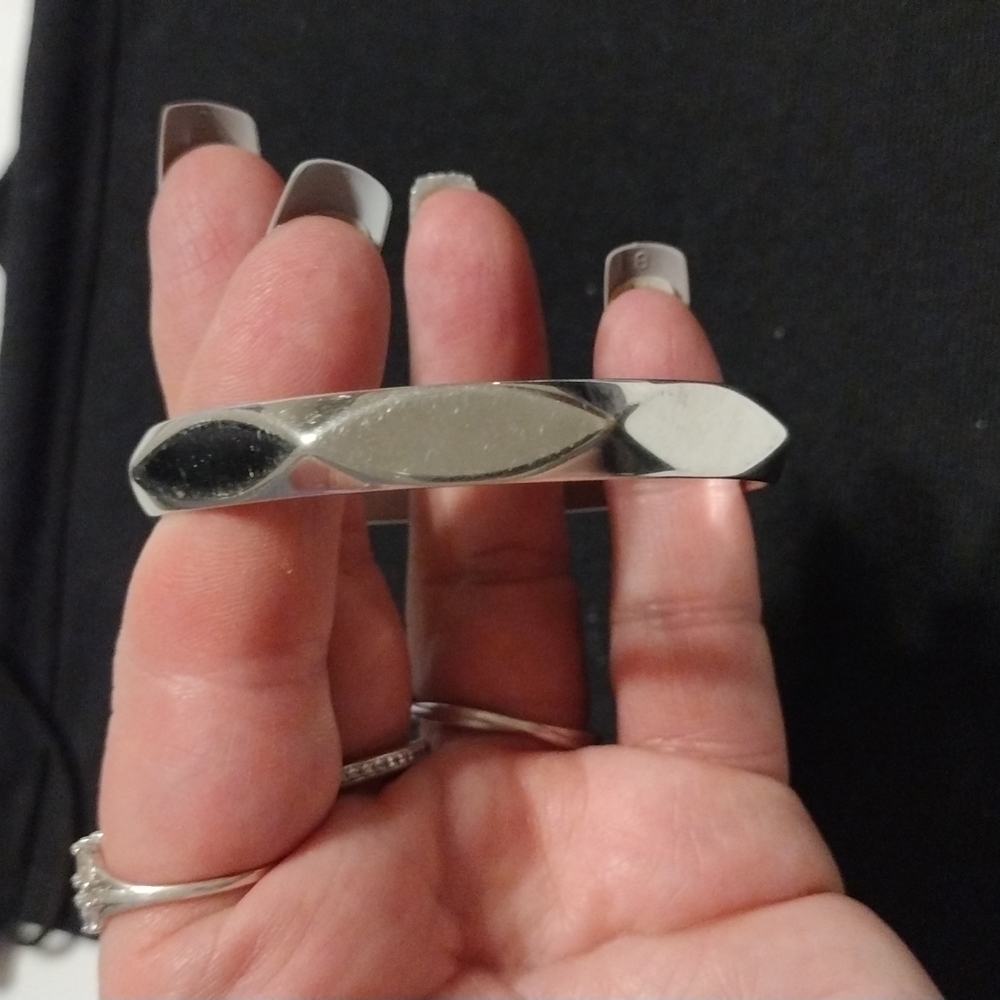 Vintage Monet Silver Tone Bangle Bracelet